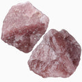 NUKAYAI 2Pcs Strawberry Quartz 1.8-2.2 Large Raw Crystals Rocks Rough Stones Healing Crystal for Polishing Decoration DIY Wrappi