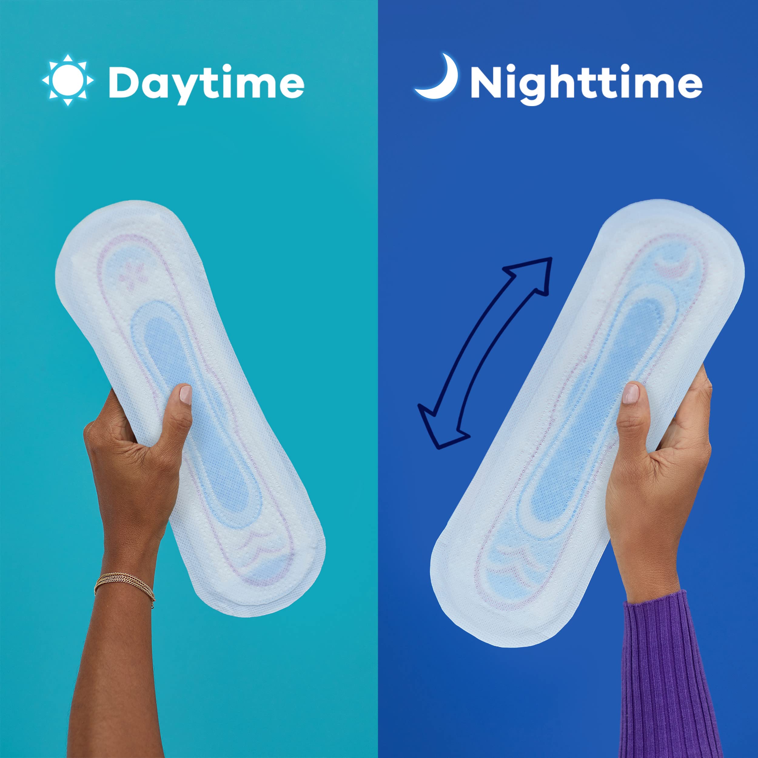 Always Maxi Feminine Pads for Women, Size 4 Overnight Absorbency, Without Wings, Unscented, 28 Count