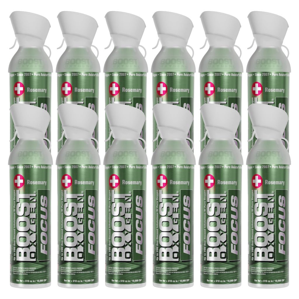 Boost Oxygen Large Focus Rosemary Aroma 10L Canister | Respiratory Support for Aerobic Recovery, Altitude, Performance & Health 