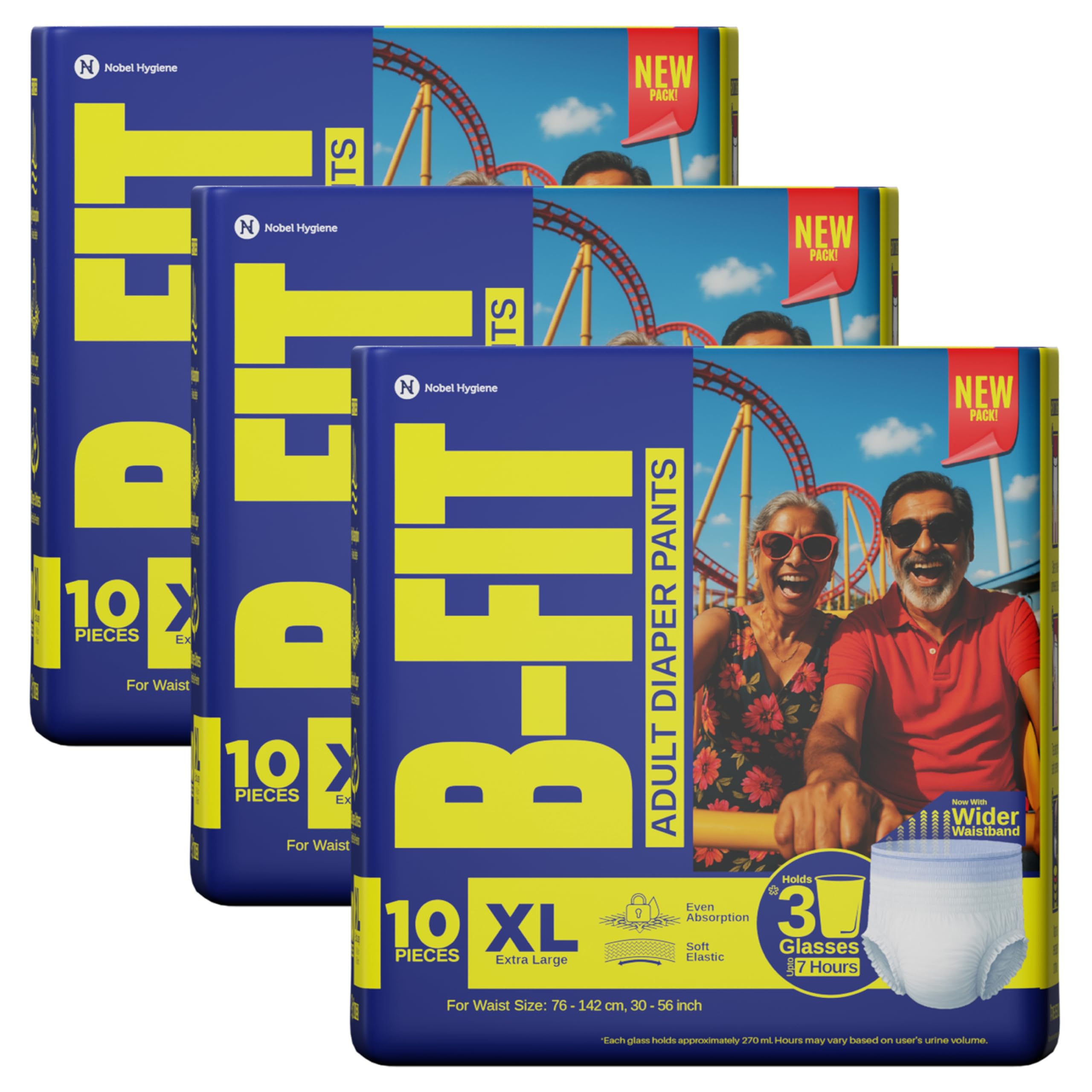 BFit Regular Adult Diaper Xl Size Pants | 30 Count (Extra Large) | Waist 3056 Inch | Unisex | Leakproof | Even Absorption | Lo
