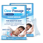 Clear Passage Nasal Strips Medium, 100 ct | Works Instantly to Improve Sleep, Reduce Snoring, & Relieve Nasal Congestion Due to 