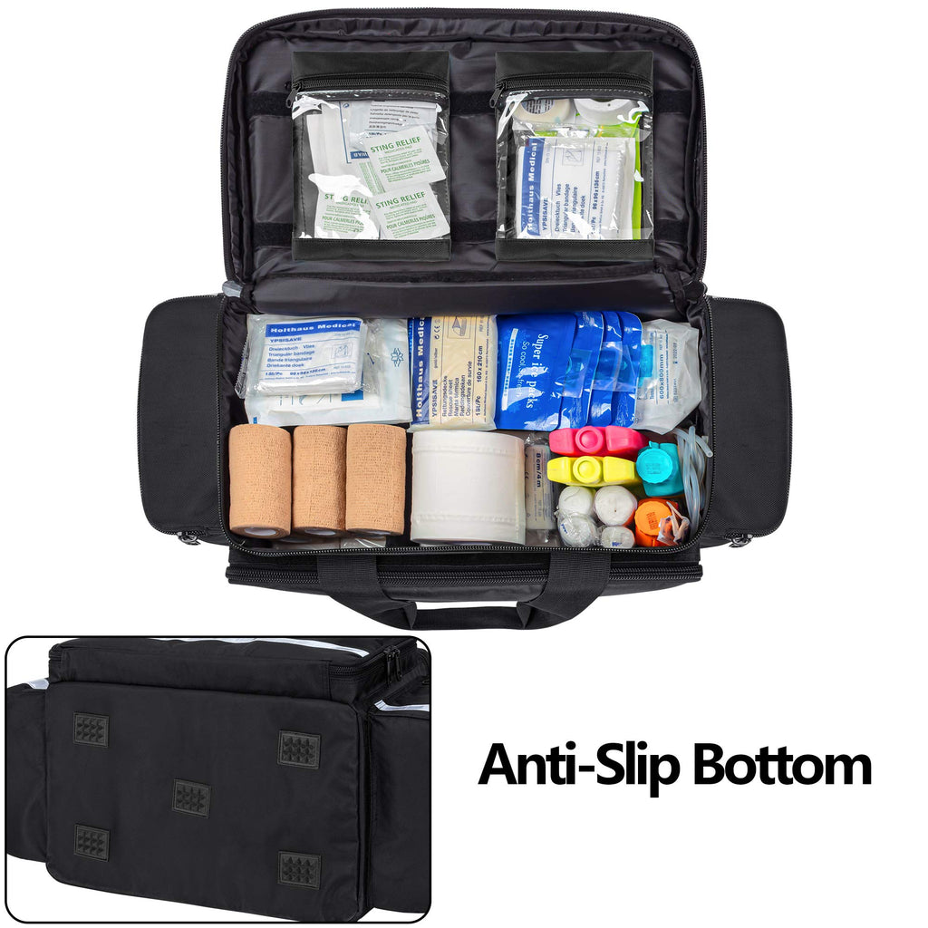 Trunab First Aid Bag Empty Medical Duffel Bag First Responder Trauma Bag Storage Bag with Inner Dividers and No-scratch Bottom,