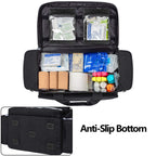 Trunab First Aid Bag Empty Medical Duffel Bag First Responder Trauma Bag Storage Bag with Inner Dividers and No-scratch Bottom,