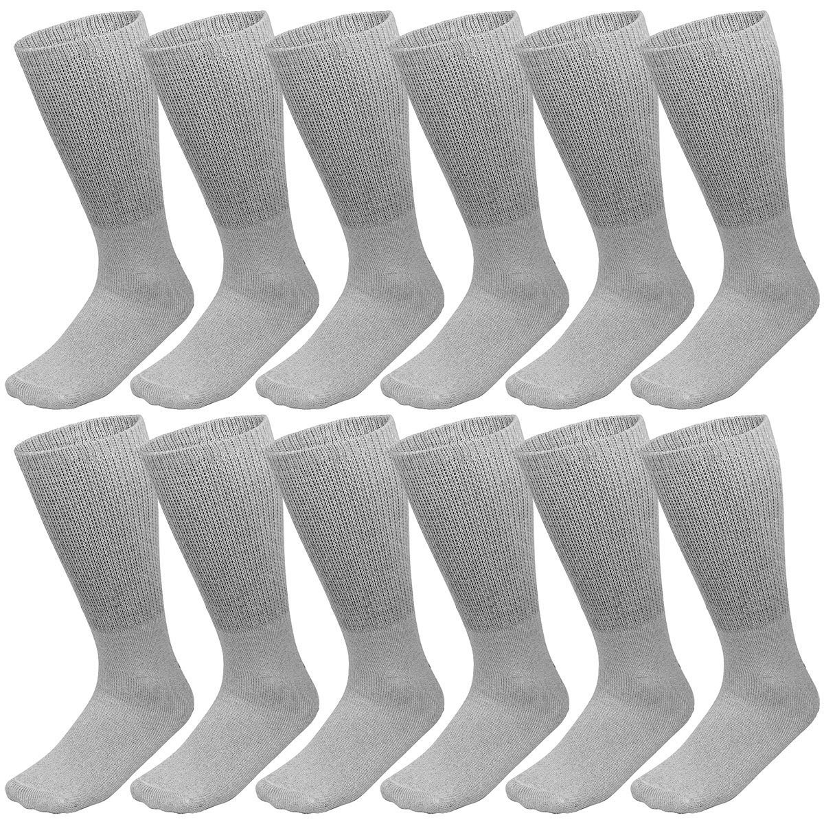 Falari Diabetic Socks Men Unisex Size 9-11 Grey 63-7030-12PAIRS