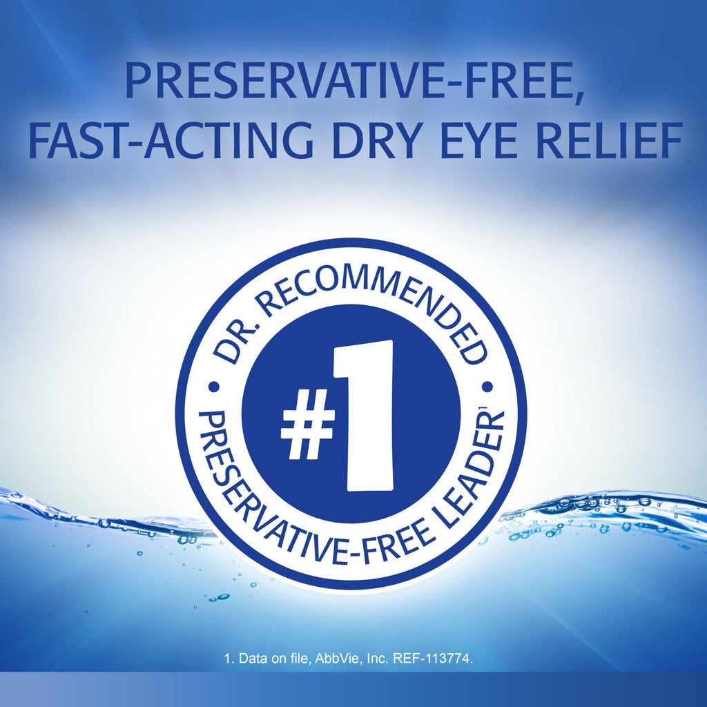 Refresh Optive Lubricant Eye Drops Non-Preserved Tears, 30 Single-Use Containers, 0.01 fl oz (0.4 mL)