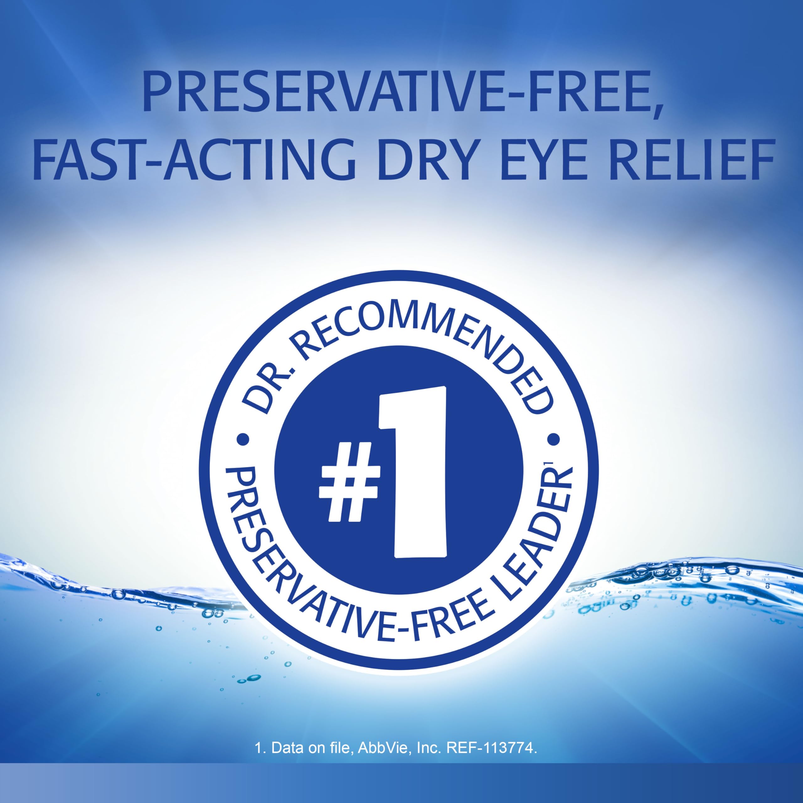 Refresh Optive Lubricant Eye Drops Non-Preserved Tears, 30 Single-Use Containers, 0.01 fl oz (0.4 mL)