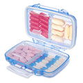 Fullicon Travel Pill Organizer, 4 Compartments Portable Pill Case, Moisture Proof Small Pill Box with Labels, Travel Pill Case w