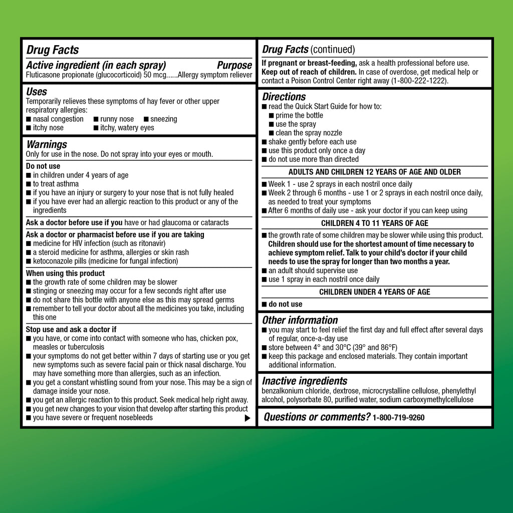 Amazon Basic Care Childrens Fluticasone Propionate Nasal Spray, Allergy Medicine, 0.38 fl oz (Pack of 1)