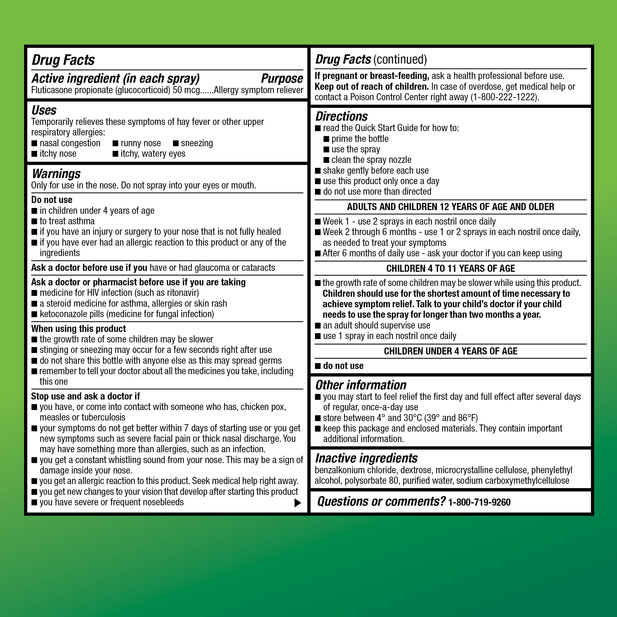 Amazon Basic Care Childrens Fluticasone Propionate Nasal Spray, Allergy Medicine, 0.38 fl oz (Pack of 1)