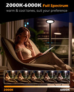 Aoife Light Therapy Floor Lamp, 11000 Lux Full Spectrum Sun Light Therapy Lamp, No UV Sunlight Lamp with 10 Color Temperatures a