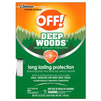 OFF! Deep Woods Insect Repellent Towelettes, Long Lasting Protection from Mosquitoes, Unscented, 12 Count (Pack of 3)