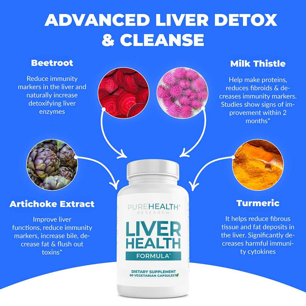 PureHealth Research Liver Health - Milk Thistle, Detox & Cleanse Repair Formula