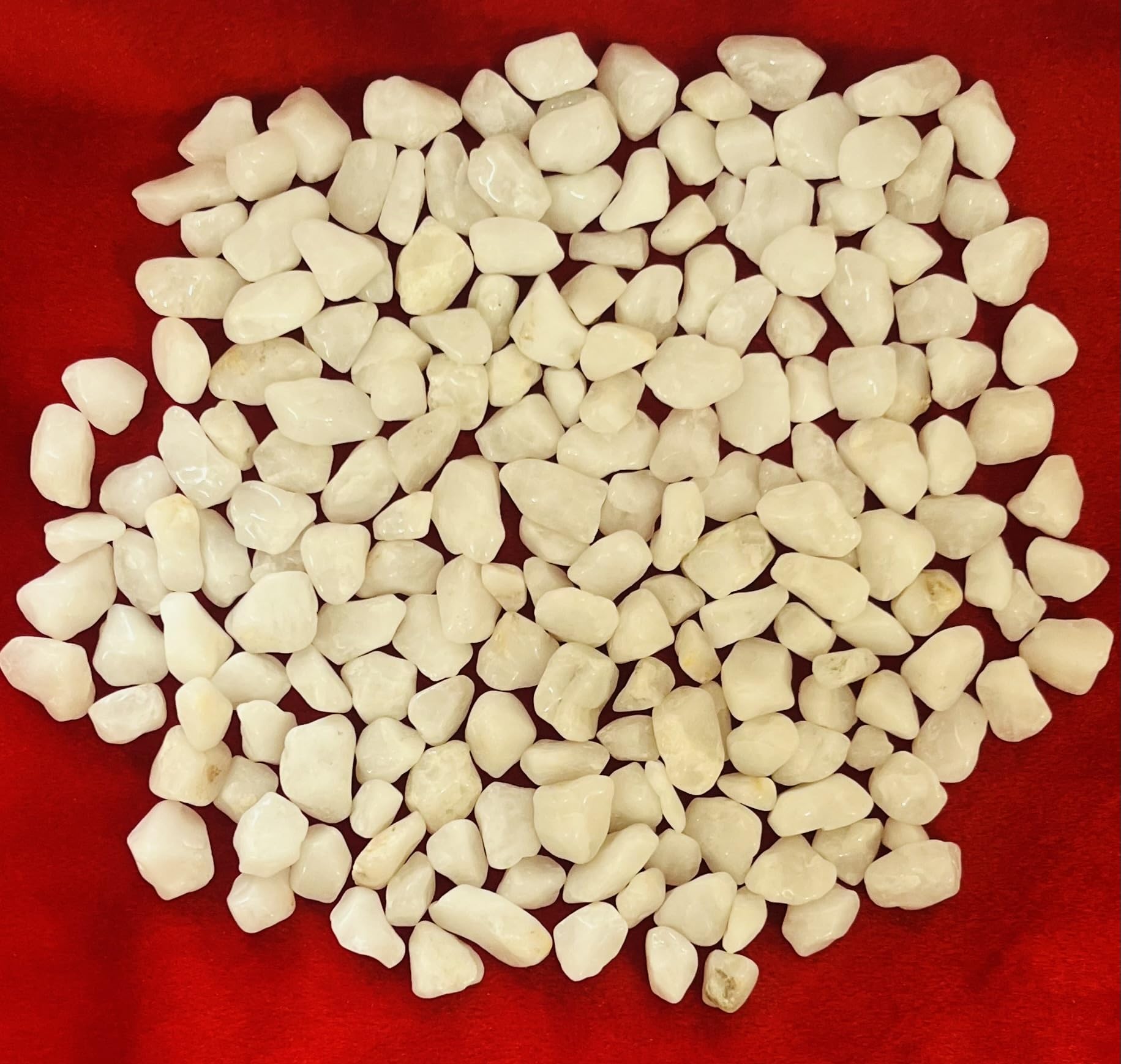 Indian Consigners Natural Crushed Polished Tumbled Gem Stone Chips, Decoration & Healing Crystals (White Quartz)