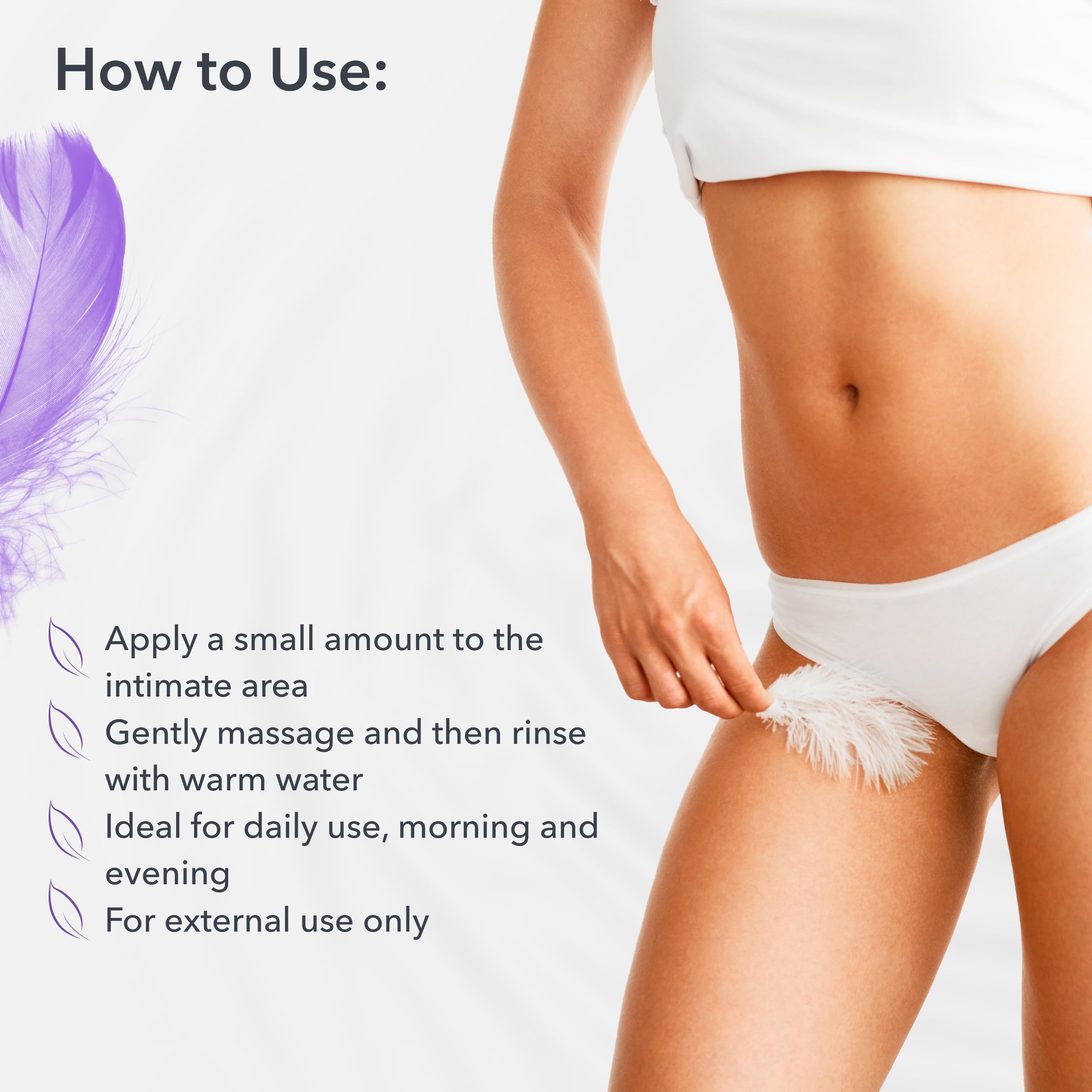 Feminine Wash Sensitive with Almond Oil & Olive Extract - 98.5% Natural, Vegan, pH 5.2 Balanced vaginal wash for woman Dry & Sen