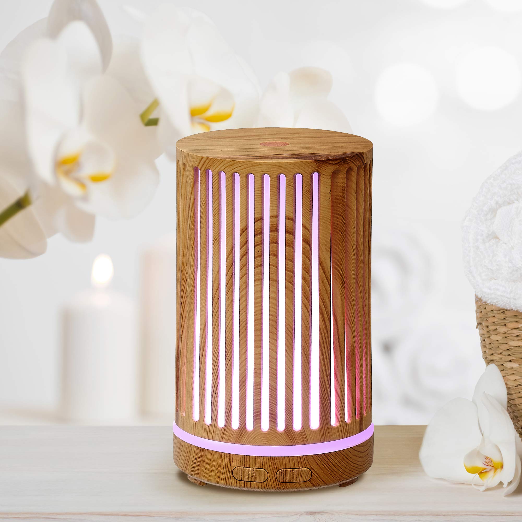 AROMAR Ultrasonic Oil Diffuser and Cool Mist Humidifier for Aromatherapy Essential Oils with 7 LED Colors and Auto Shut-Off for