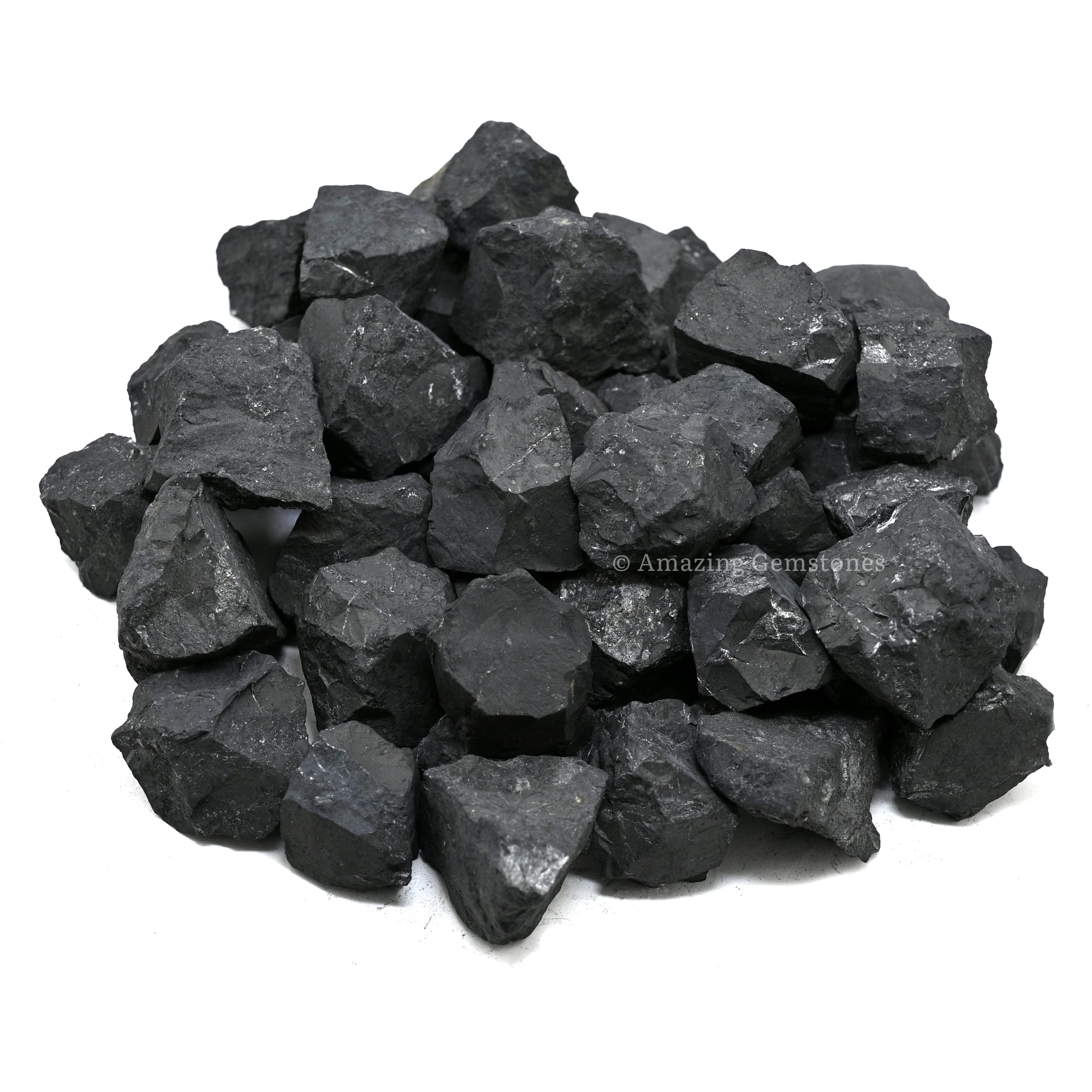 Shungite Raw Crystals and Healing Stones, Natural Rocks for Tumbling and DIY Raw Stones and Crystals (1 LB)