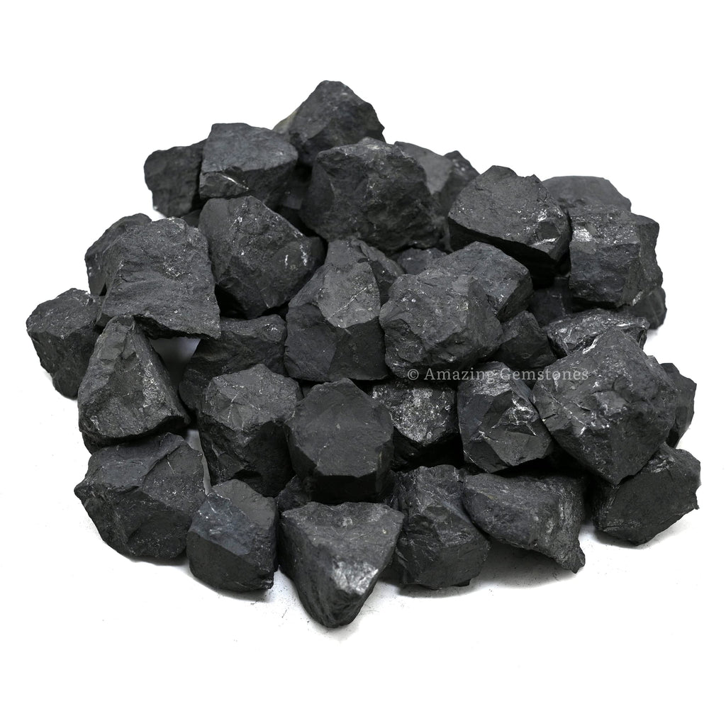 Shungite Raw Crystals and Healing Stones, Natural Rocks for Tumbling and DIY Raw Stones and Crystals (1 LB)