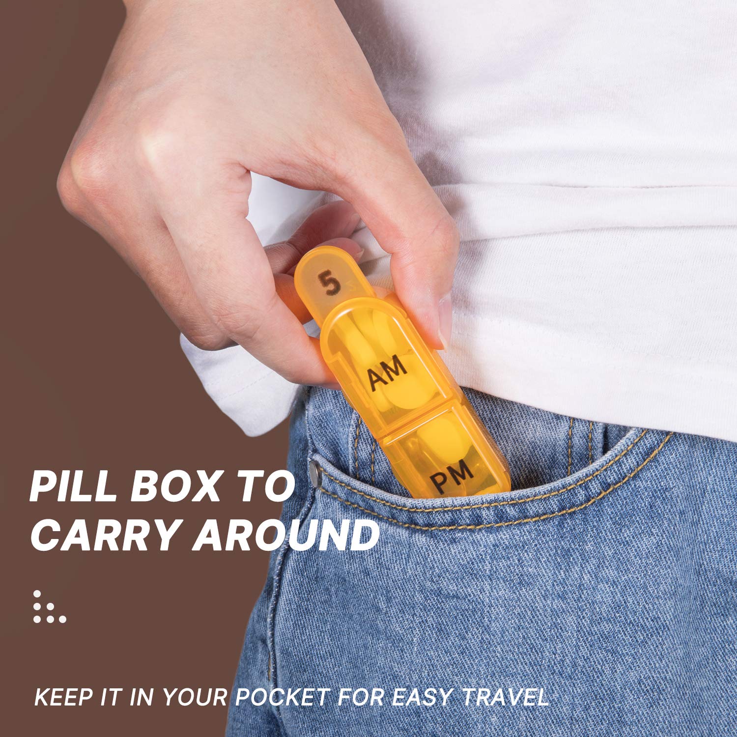 Daviky Monthly Pill Organizer 2 Times a Day - 30 Day Pill Box AM PM, BPA Free One Month Medicine Organizer Twice Daily, 31-Day C