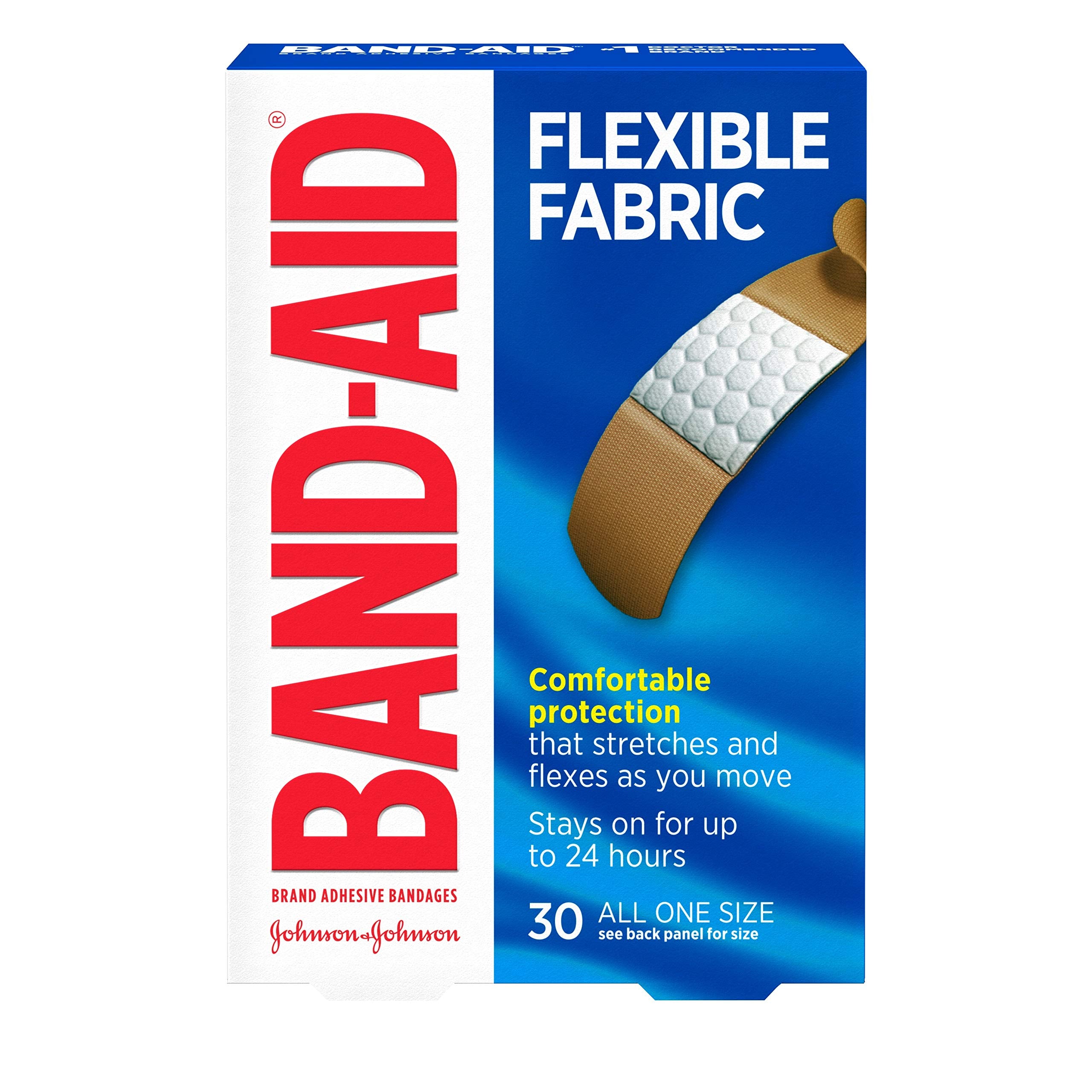 Band-Aid Brand Flexible Fabric Adhesive Bandages, Comfortable Flexible Protection & Wound Care of Minor Cuts & Scrapes, Quilt-Ai