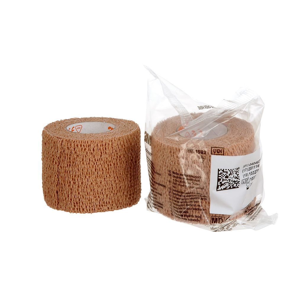 3M Coban Self-Adherent Wrap 1582, Tan, 2 Inch x 5 Yards, 36 Bags/Case