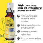 Bach RESCUE SLEEP Spray 20mL, Natural Sleep & Stress Relief Aid, Homeopathic Flower Essence, Vegan, Free of Melatonin, Sugar, an