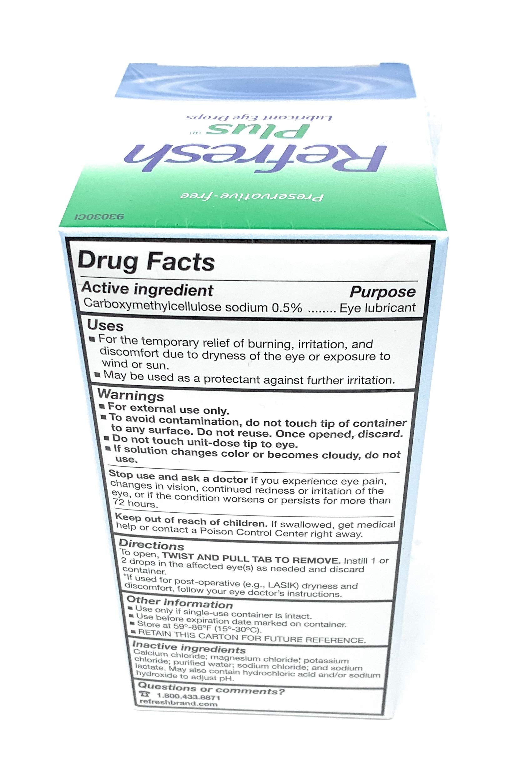 Allergan Refresh Plus Lubricant Eye Drops Single-Use Vials, Clear, (100 Count (Pack of 1))