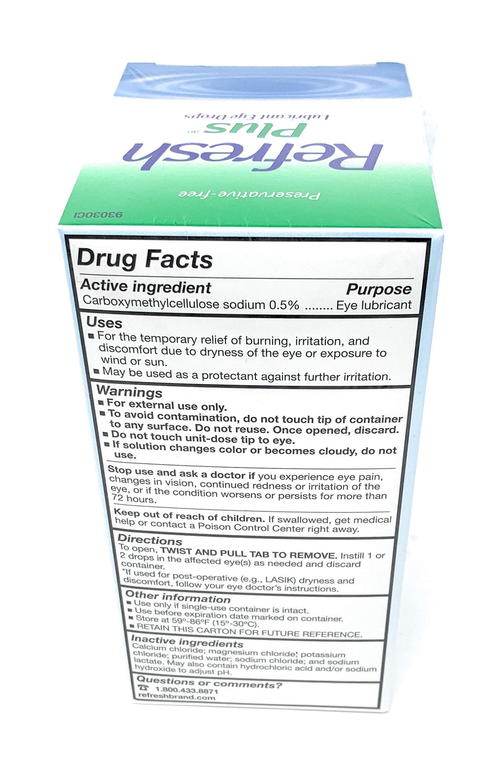 Allergan Refresh Plus Lubricant Eye Drops Single-Use Vials, Clear, (100 Count (Pack of 1))