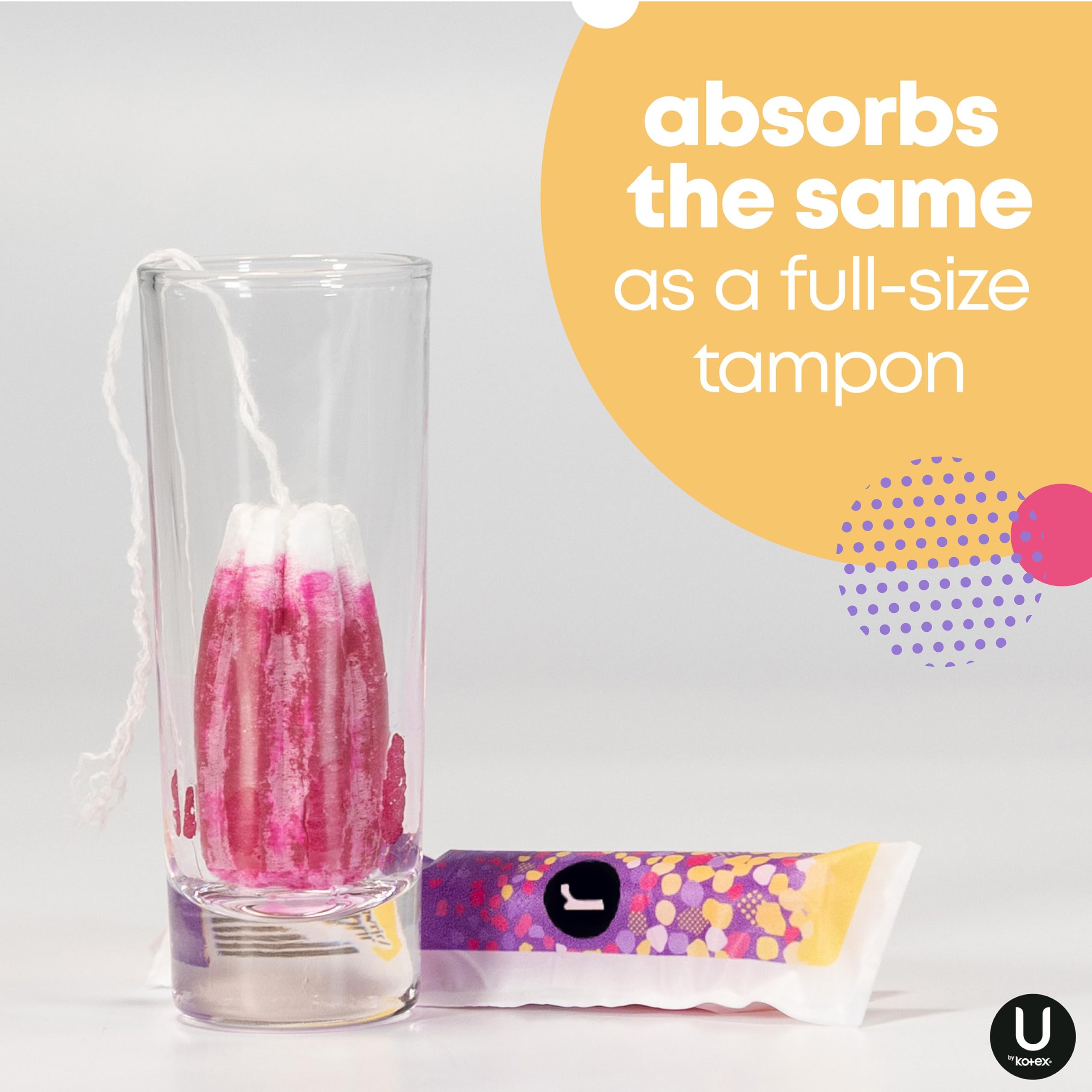 U by Kotex Click Compact Tampons, Regular Absorbency, Unscented, 128 Count (8 Packs of 16) (Packaging May Vary)