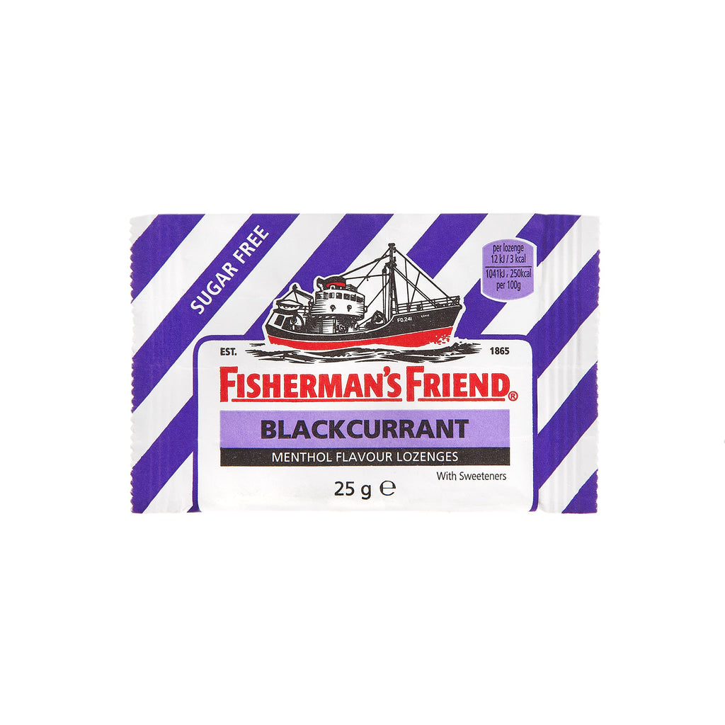 Fishermans Friend Blackcurrant Menthol Lozenges 25g, (Pack of 5)