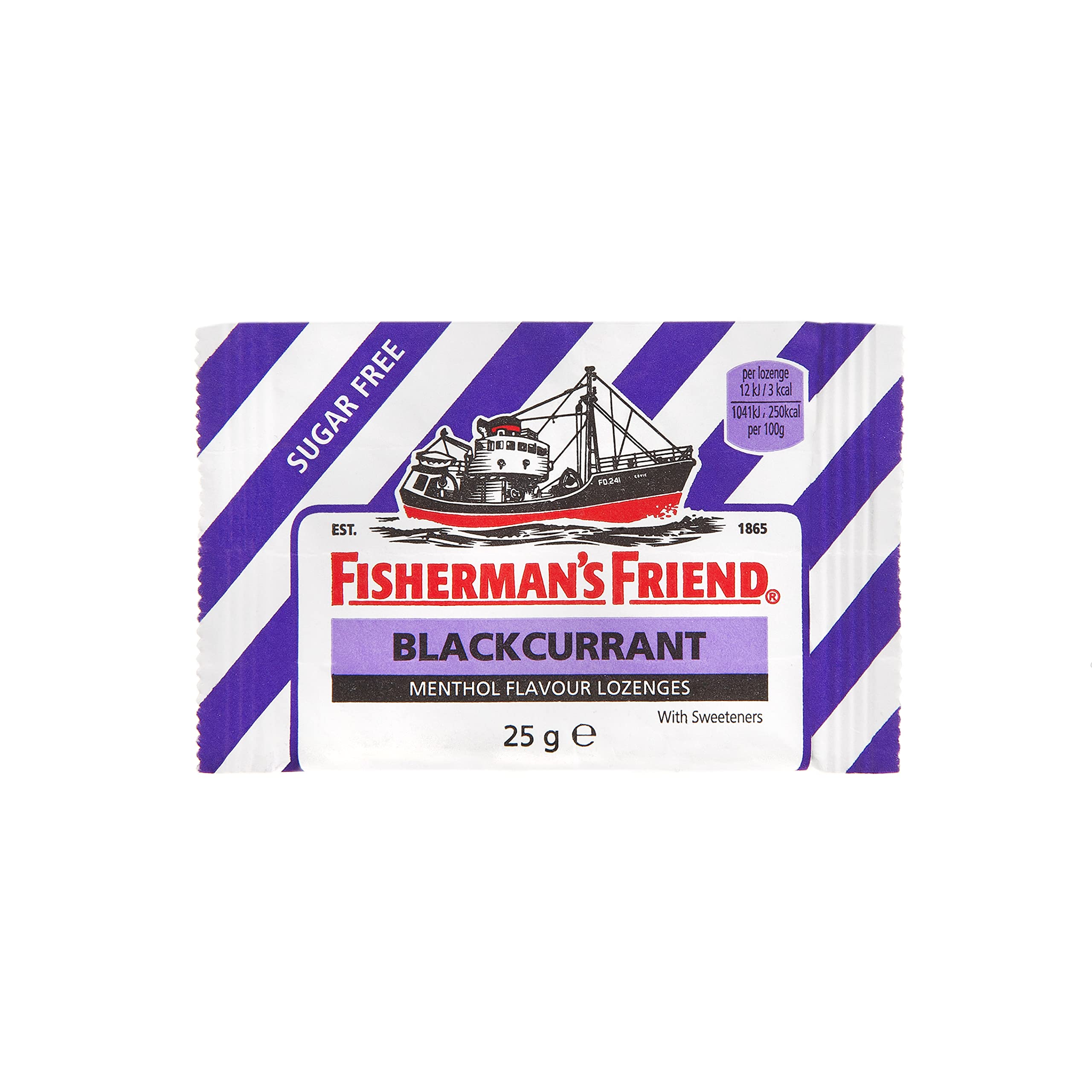 Fishermans Friend Blackcurrant Menthol Lozenges 25g, (Pack of 5)