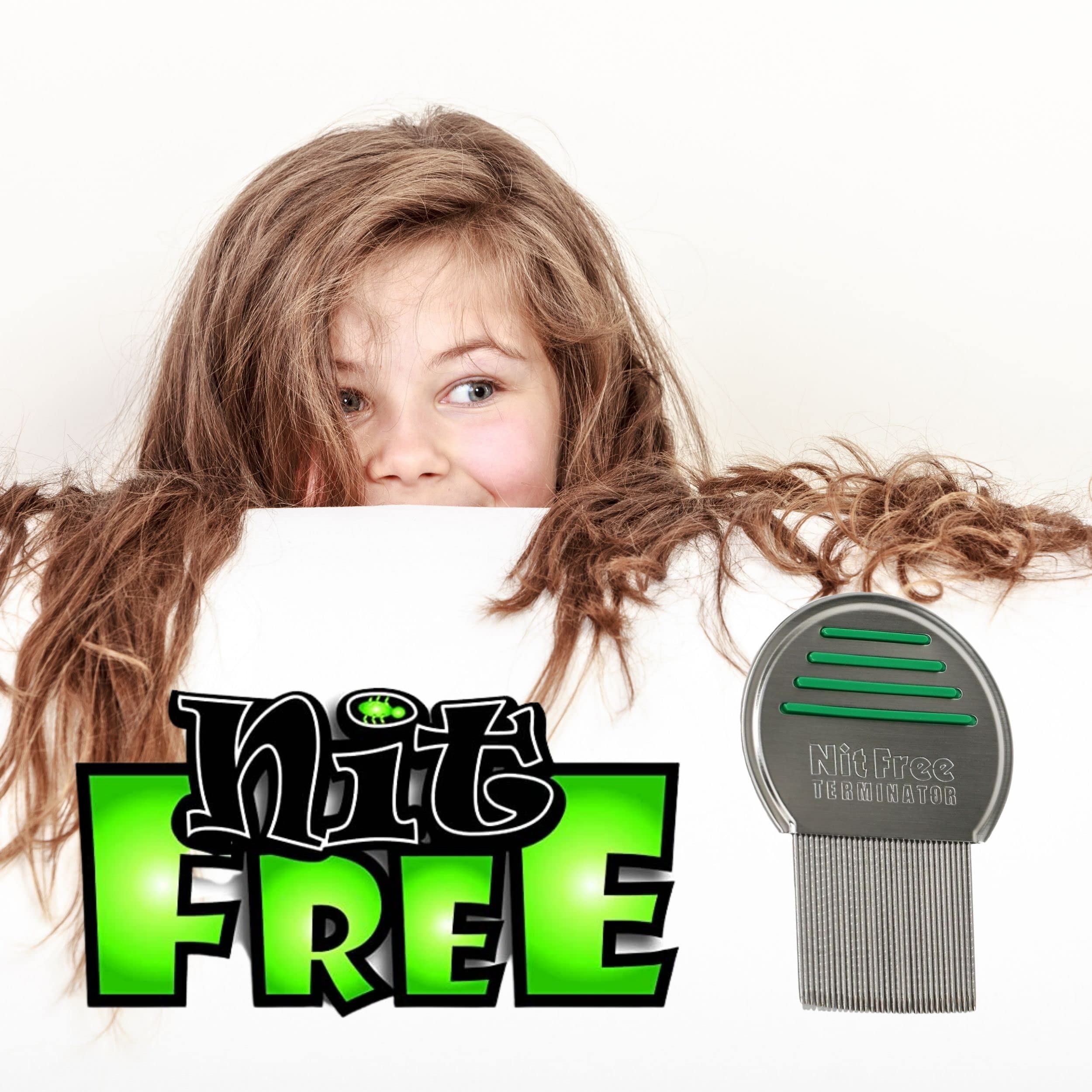 Nit Free Terminator Lice Comb - Professional Stainless Steel Comb for Effective Head Lice Treatment (Color May Vary) (Pack of 1)