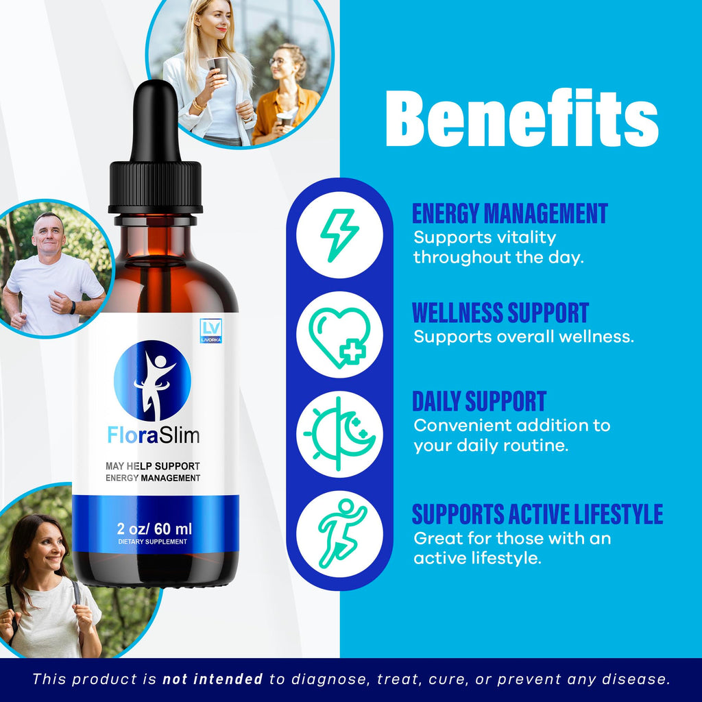 LIVORKA FloraSlim Advanced Formula Liquid Drops, All Natural, Pack of 2 Bottles for 60 Days