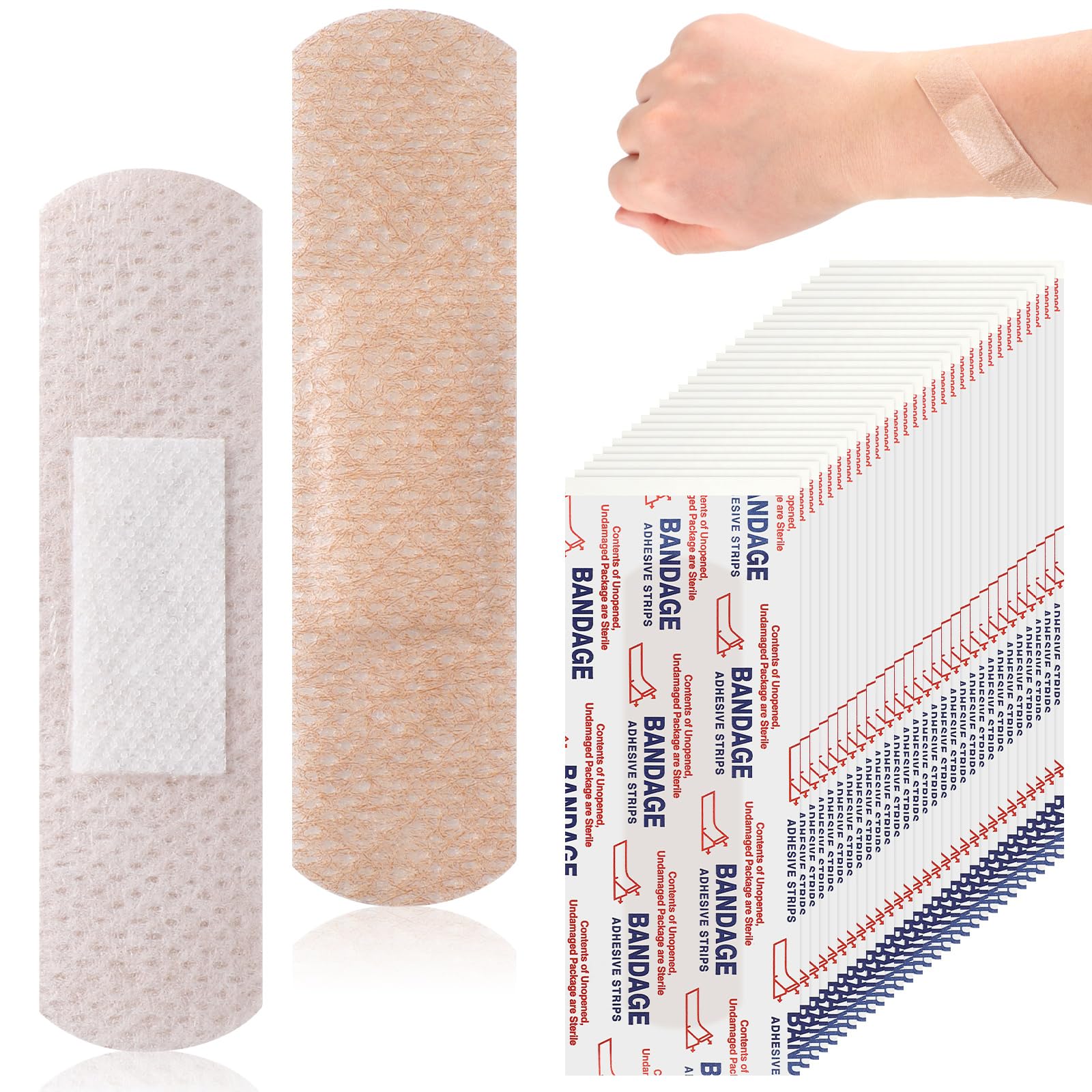 Funtery 100 Pcs Silicone Adhesive Bandages Bulk Sensitive Skin Painless Removal Bandages for Sensitive Fragile Skin Elderly Pain