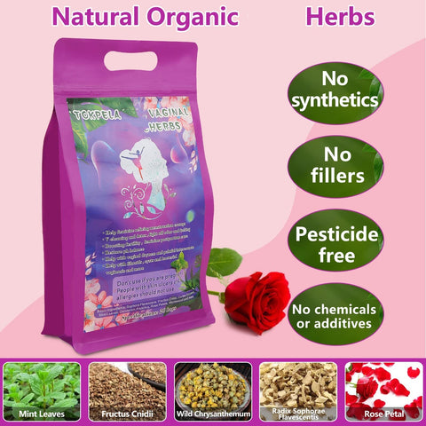TOKPELA Yoni Herbs for Cleansing and Tightening,100% Organic V Steaming Herbs(Filter Bag Packaging), Yoni Kit, V Steam Herbs Ton