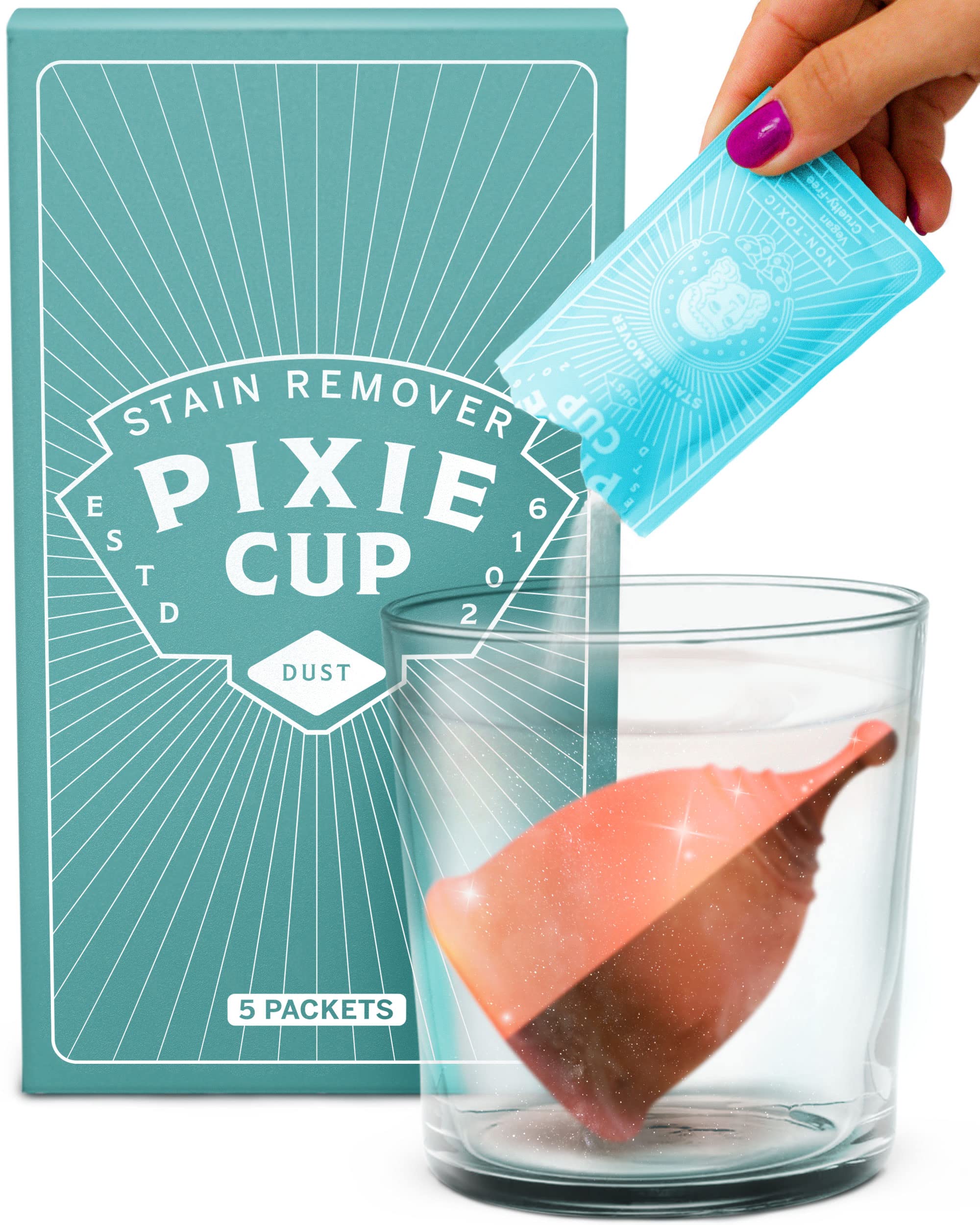 Pixie Cup Stain Remover for Wash Menstrual Cup - The Only Sterilizer Cleaner that Will Remove Stains On Your Reusable Menstrual 