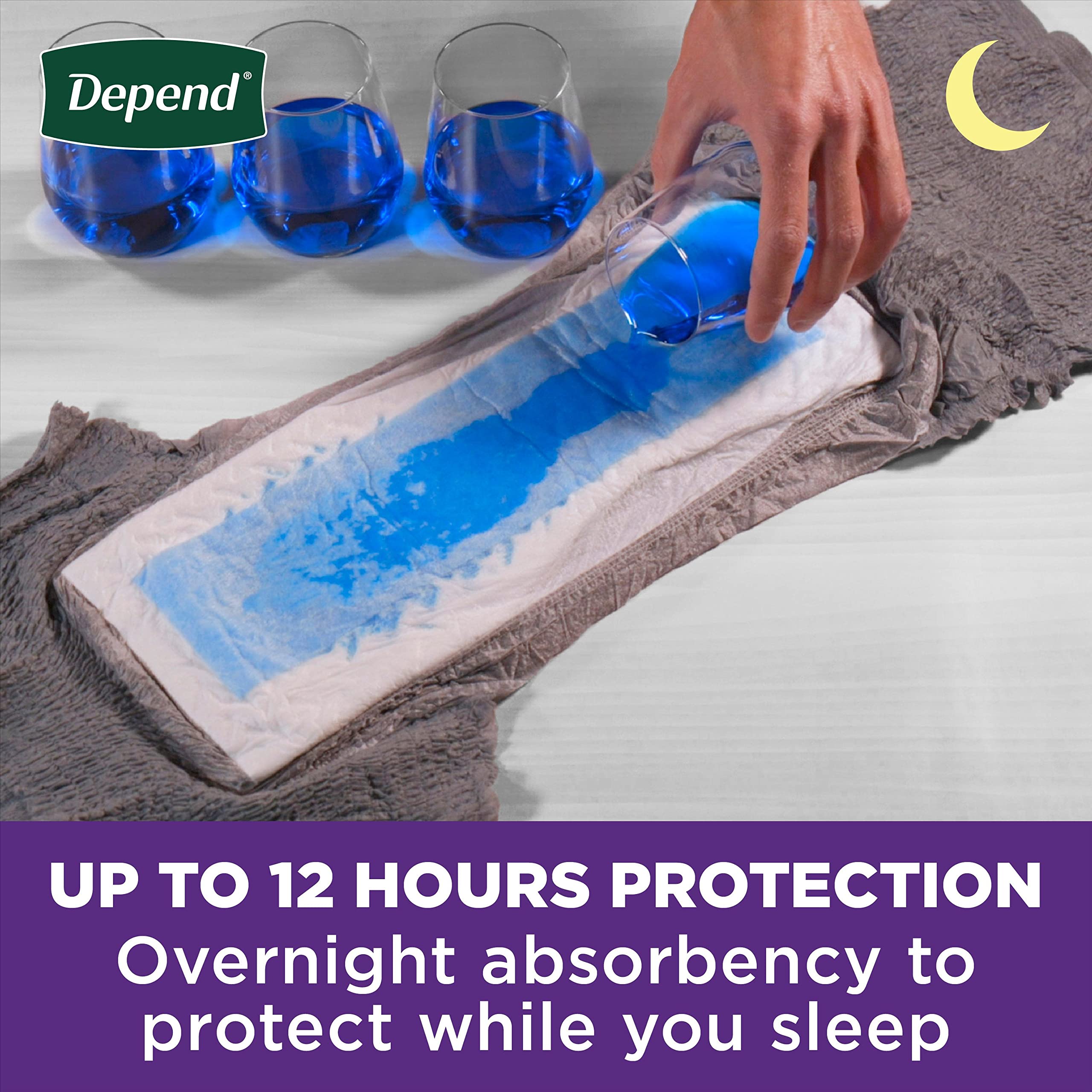 Depend Night Defense Adult Incontinence Underwear for Men, Disposable, Overnight, Small/Medium, Grey, 64 Count (4 Packs of 16),