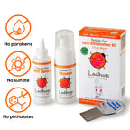LADIBUGS One and Done Lice Treatment Kit - 3-Step Elimination - Comb, Mousse, Serum | Natural & Effective Head Lice & Nit Fix |