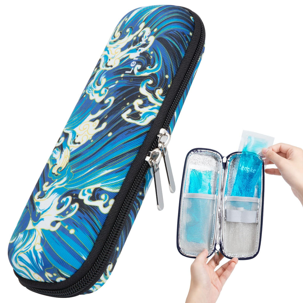 Leng Ke Insulin Cooler Travel Case TSA Approved with 2 Reusable Ice Packs, Upgraded EVA Medicine Cooler for Travel and Daily Lif