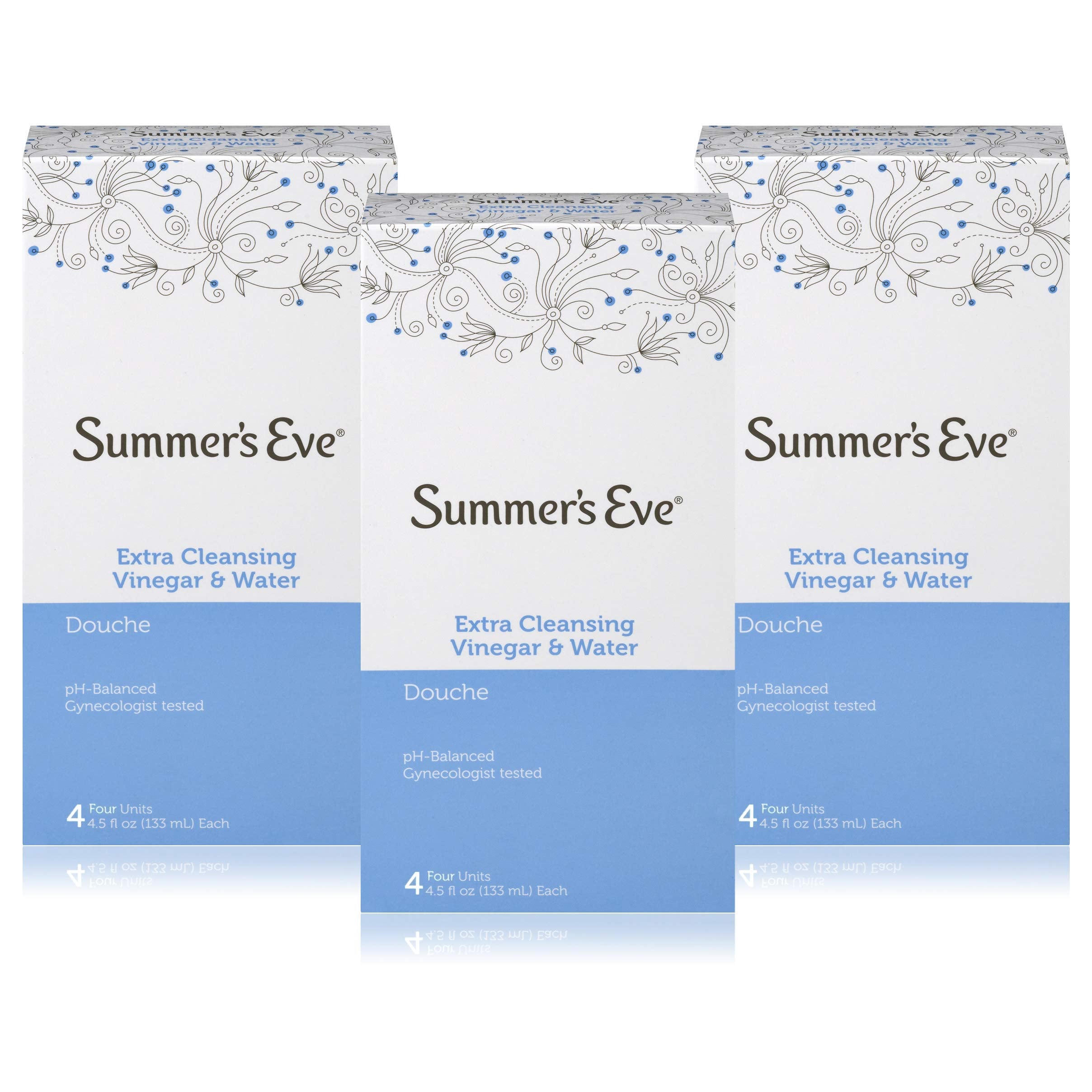 Summer 's Eve Douche, Extra Cleansing Vinegar and Water, 4.5 Fl Oz, 4 Ct. (Pack of 3)