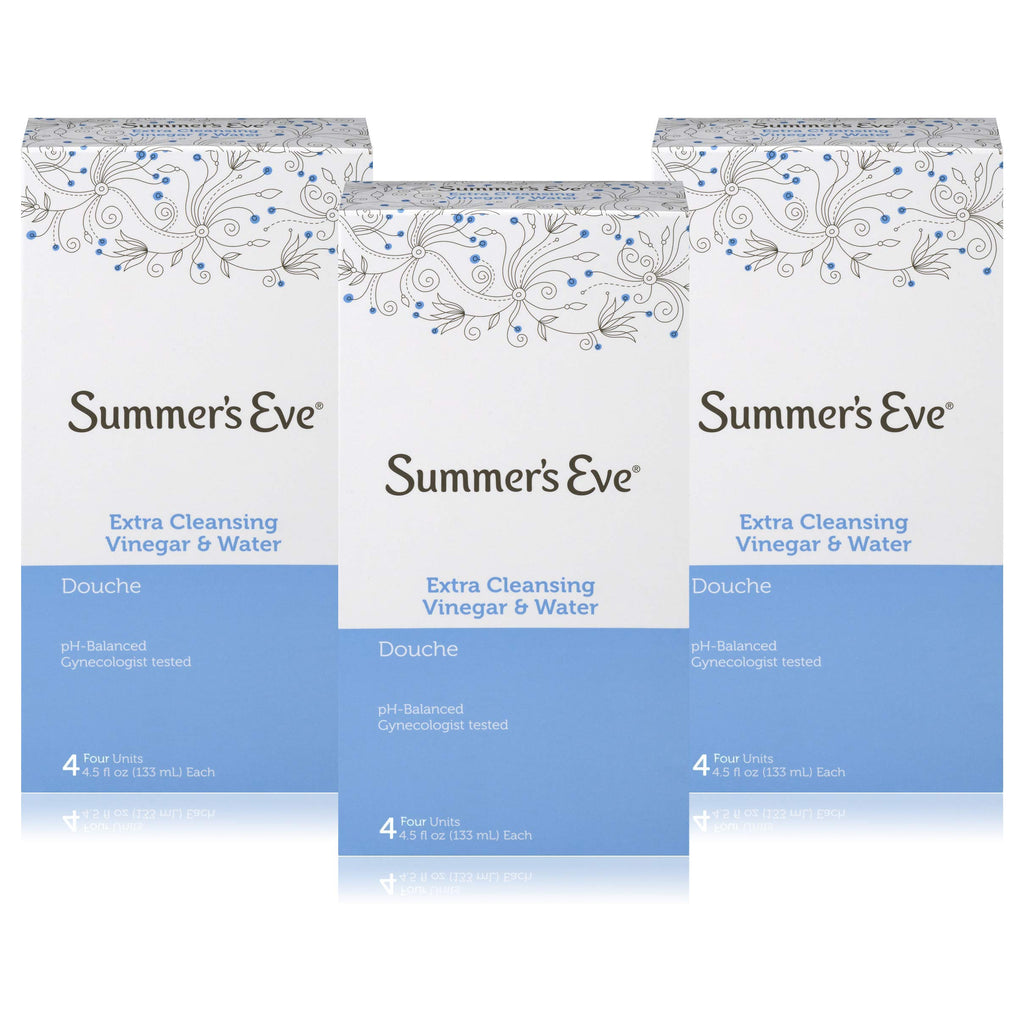Summer 's Eve Douche, Extra Cleansing Vinegar and Water, 4.5 Fl Oz, 4 Ct. (Pack of 3)