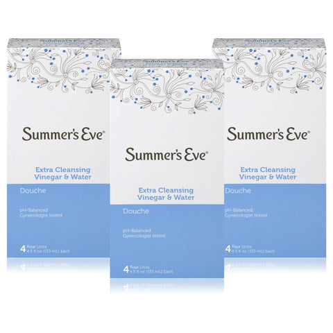 Summer 's Eve Douche, Extra Cleansing Vinegar and Water, 4.5 Fl Oz, 4 Ct. (Pack of 3)