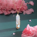 VIBILIA Healing Crystal Necklace Tree of Life Wire Wrapped Opal Stone Point Pendant Necklace Hexagonal Reiki Spiritual Quartz Ge