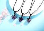 XIANNVXI Amethyst Healing Crystal Stone Necklace Pyramid Gemstone Pendant Necklaces Adjustable Rope Natural Reiki Quartz Jewelry
