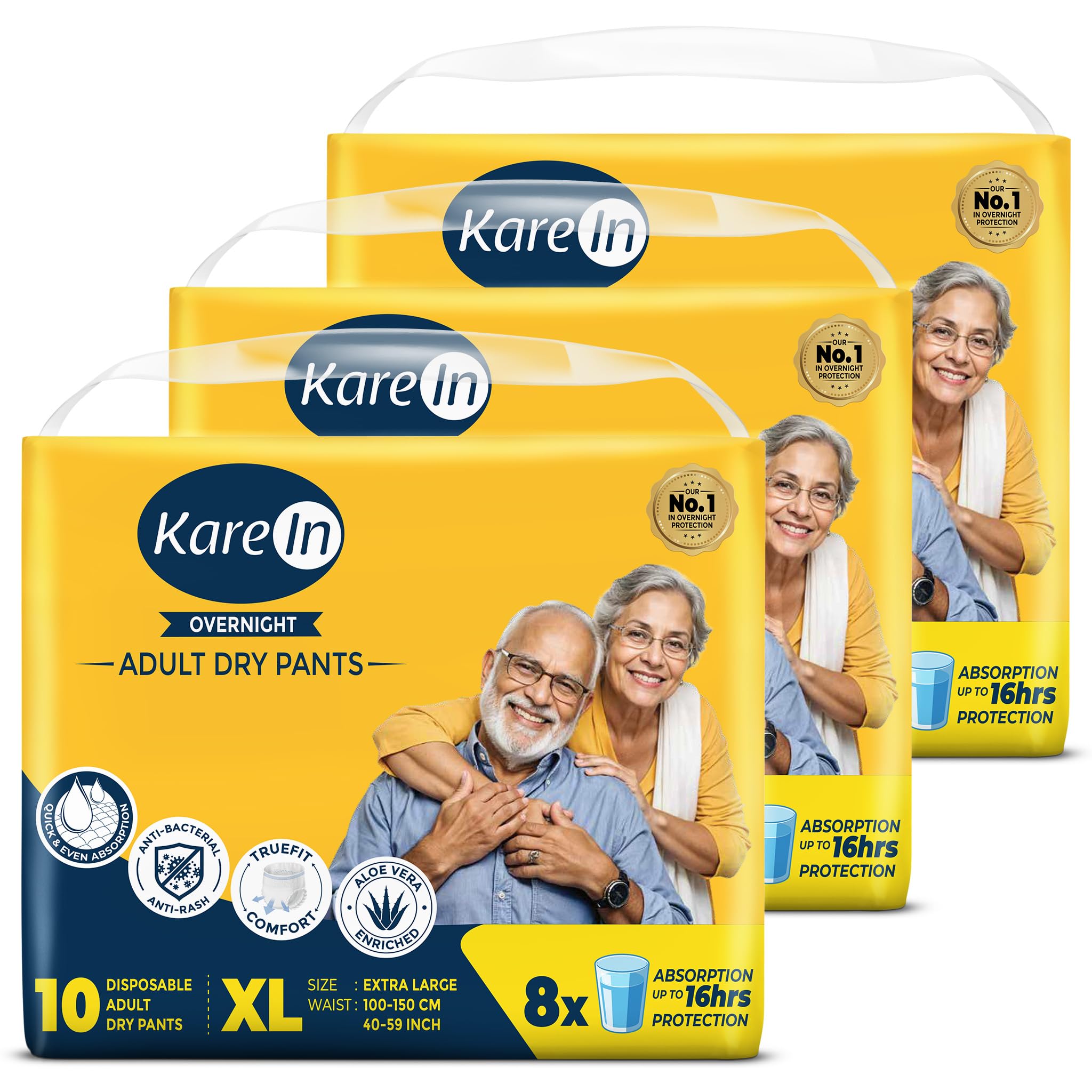 Karein Overnight Adult Diaper Pant Xl Size, Extra Large, Waist (100150 Cm 4059), 30 Unit, Long Protection Hour, Unisex, Quic