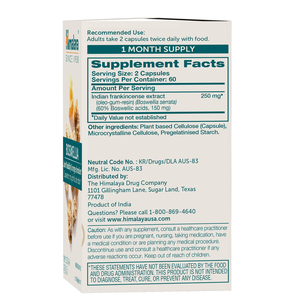 Himalaya Boswellia, Joint Support for Mobility and Flexibility, Promotes Tissue Preservation, 250 mg, 120 Capsules