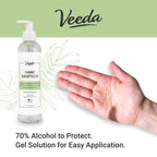 Veeda Hand Sanitizer with Lemon Zest Scent - Moisturizing Clear Gel with Vitamin E & Antimicrobial Formula- Contains 70% Ethyl A