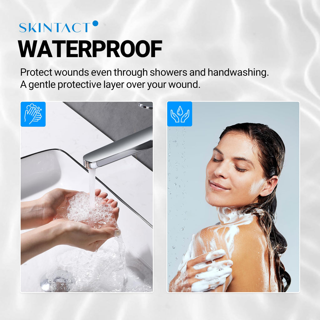 SkinTact Liquid Bandage with Centella Asiatica Extract & Glyceryl Monolaurate - Long-Lasting Waterproof, Transparent Coverage fo