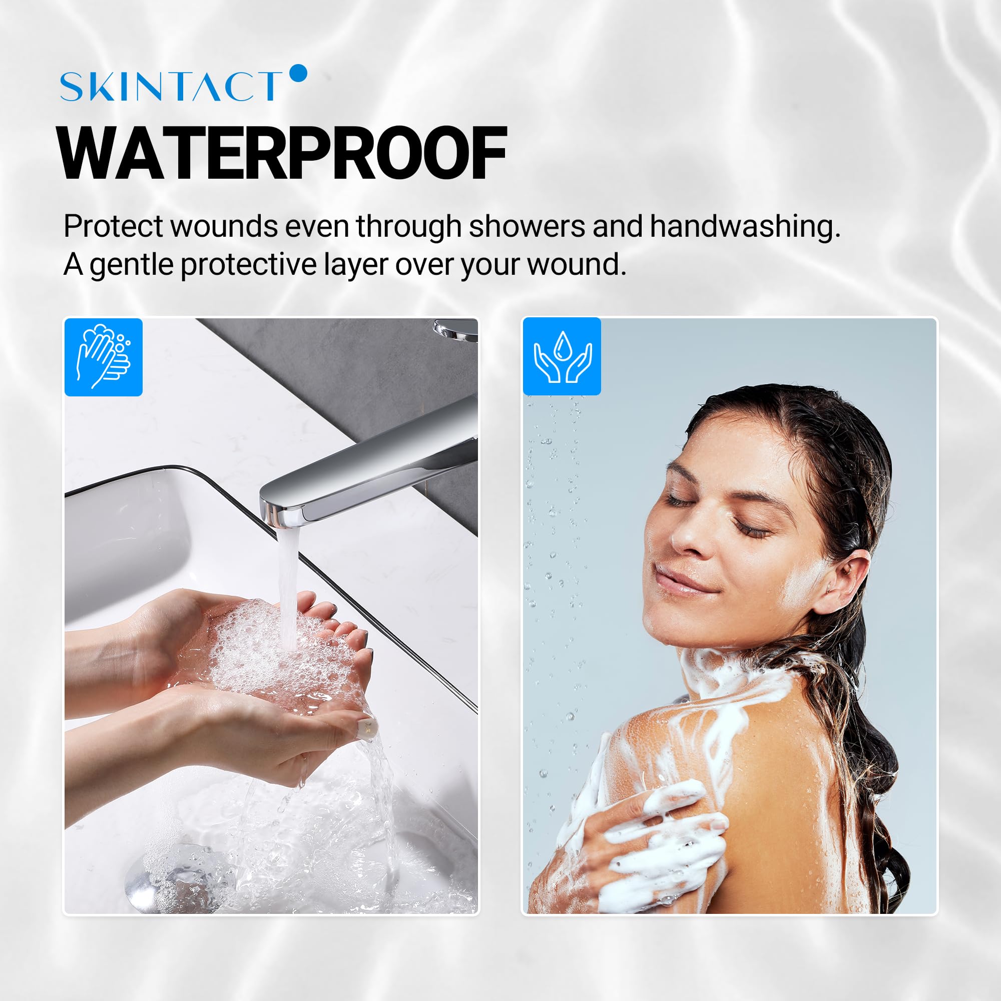 SkinTact Liquid Bandage with Centella Asiatica Extract & Glyceryl Monolaurate - Long-Lasting Waterproof, Transparent Coverage fo