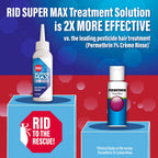 RID Super Max Lice Treatment Kit, Kills Lice & Super Lice & Eggs + 24/7 Lice Defense, Pesticide Free, 3.4 FL OZ Solution + 6.8 F