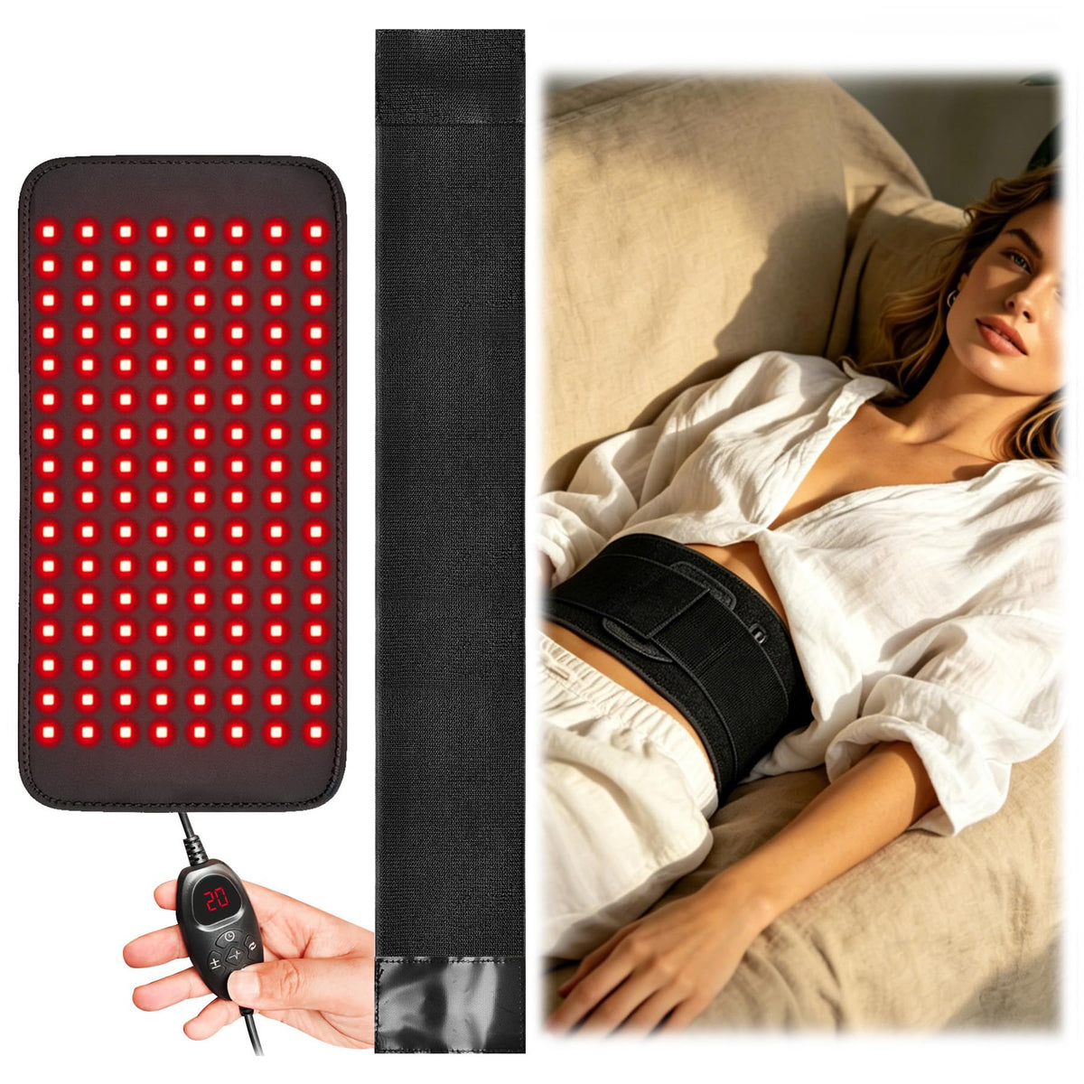 FSA Red Light Therapy for Body, 18 x 8 in Infrared Light Therapy Wrap